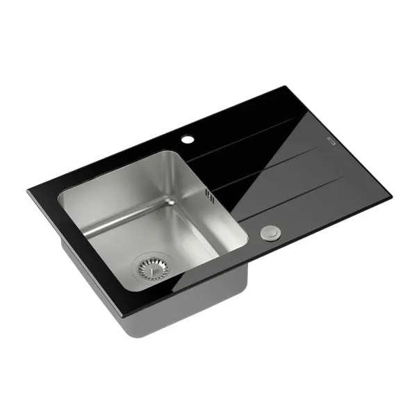 Chiuveta inox incastrata Quadron Unique Ford 111 finisaj inox - negru 78x50 cm picture - 2