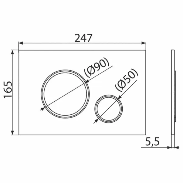 Clapeta de actionare Alca Thin M771 crom lucios - crom mat picture - 2