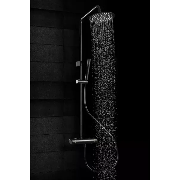 Coloana de dus cu baterie monocomanda negru mat Deante Arnika picture - 3