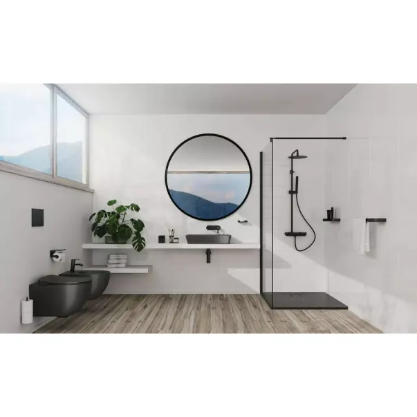 Coloana de dus cu baterie monocomanda negru mat Deante Arnika picture - 4