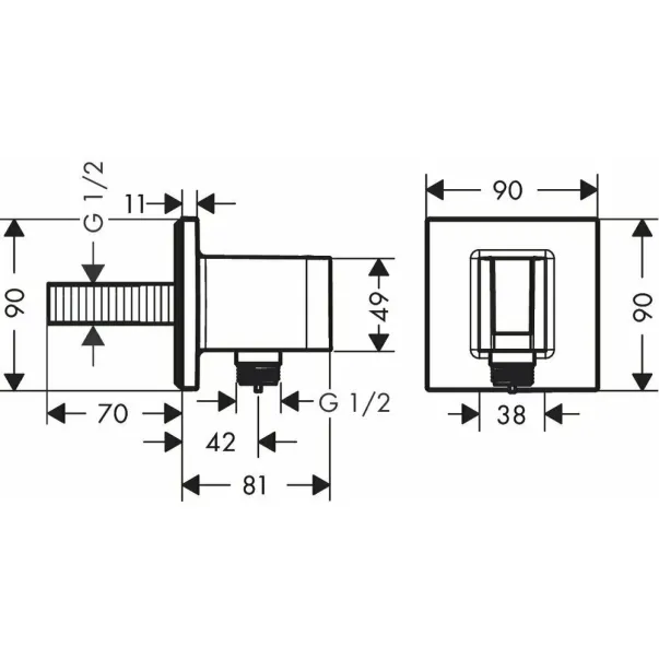 Cot conector cu suport para dus Hansgrohe Fixfit negru mat picture - 2