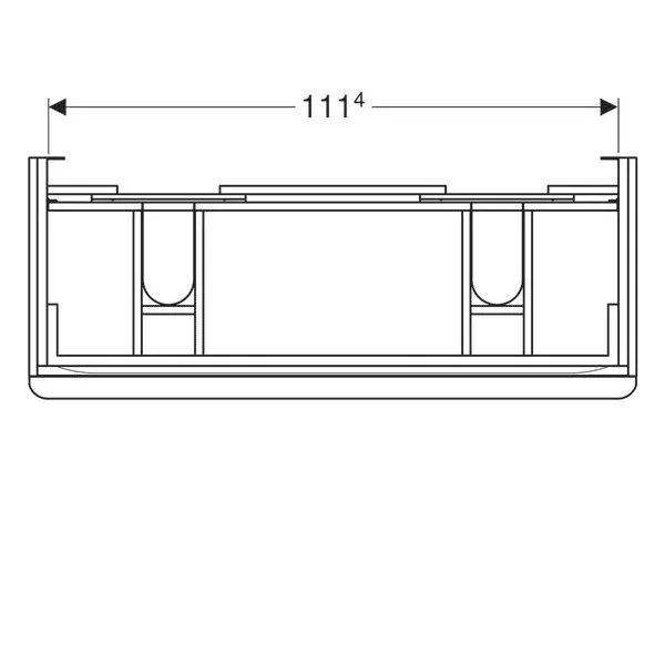 Dulap baza pentru lavoar dublu suspendat Geberit Smyle Square alb 2 sertare 119 cm picture - 3