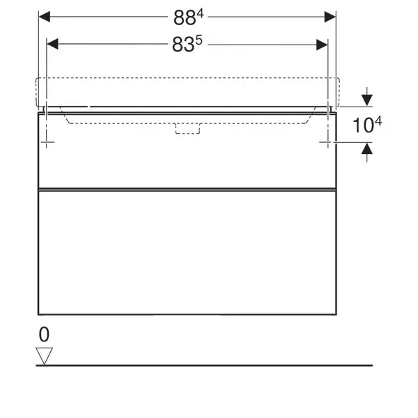 Dulap baza pentru lavoar suspendat Geberit Smyle Square alb 2 sertare 89 cm picture - 4