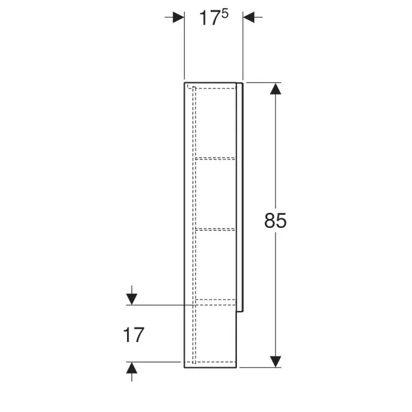 Dulap cu oglinda suspendat Geberit Selnova Square alb 2 usi 59 cm picture - 4