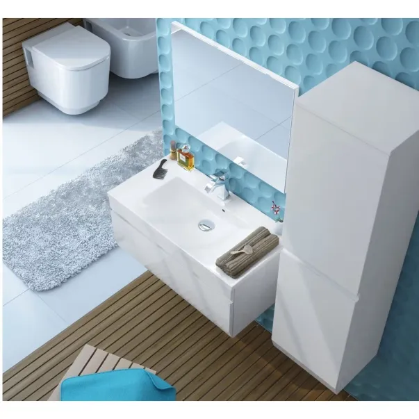 Dulap inalt suspendat cu usa softclose Oristo Horyzont mdf alb 150x40 cm picture - 6