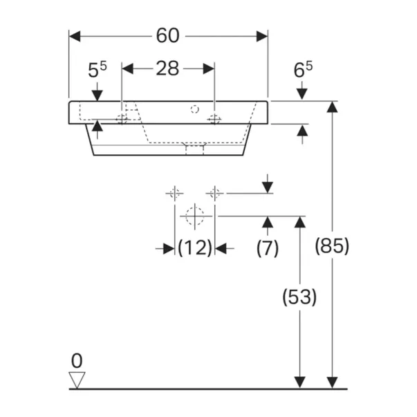 Lavoar pentru copii Geberit Bambini cu bazin lateral pentru spuma 60 cm picture - 6