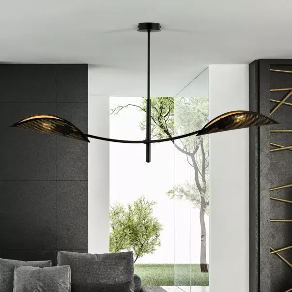 Lustra Emibig Lotus 2 negru/auriu picture - 3