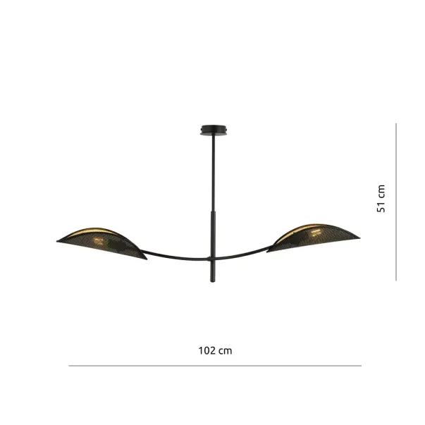 Lustra Emibig Lotus 2 negru/auriu picture - 5