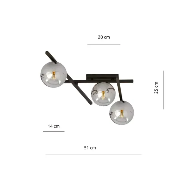 Lustra Emibig Smart 3 negru/grafit picture - 5