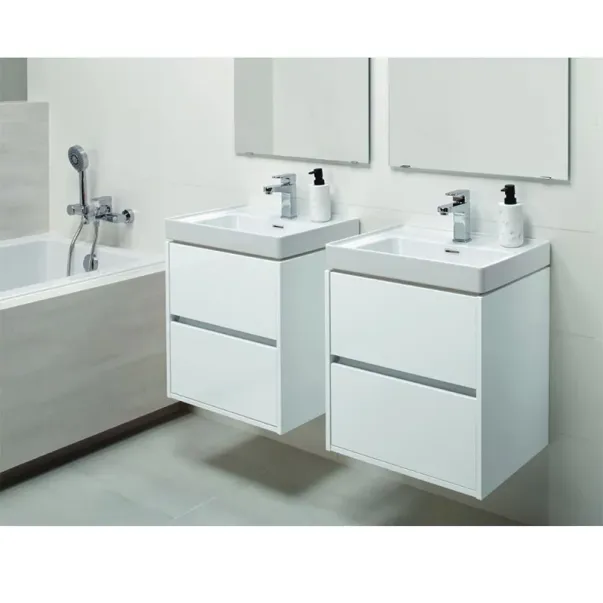 Dulap suspendat pentru lavoar Cersanit Crea mdf alb lucios 60 cm picture - 3