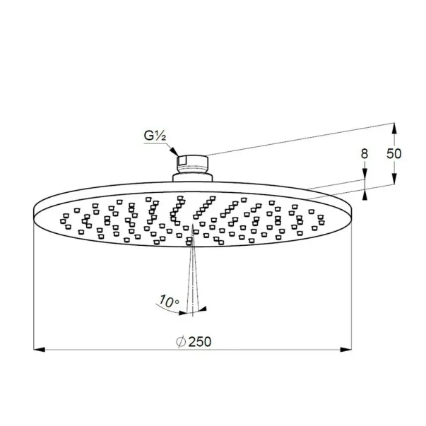 Palarie de dus rotunda Kludi A-QA 250 mm negru mat picture - 2