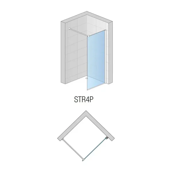 Paravan de dus tip Walk-in SanSwiss Easy STR4P Loft 72 negru mat 80x200 cm sticla securizata 8 mm picture - 3