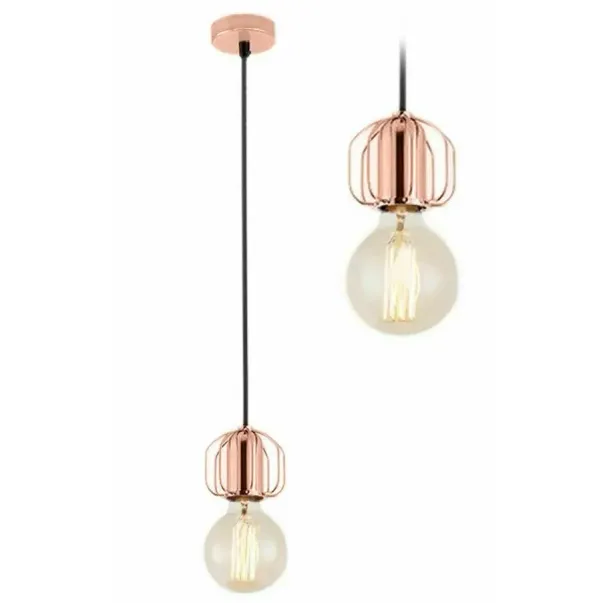 Pendul Rose Gold industrial fasung cu spire vizibil Rea APP593-1CP picture - 4