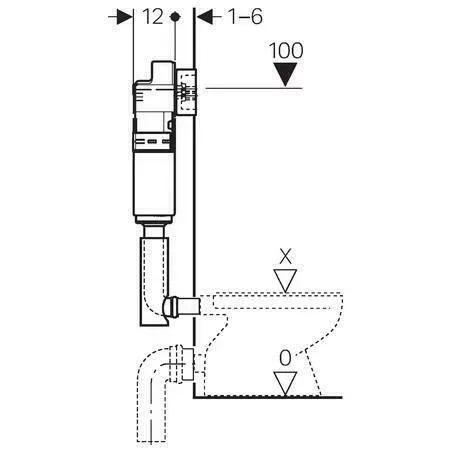 Rezervor incastrat Geberit Delta UP100 12cm pentru pereti subtiri picture - 3