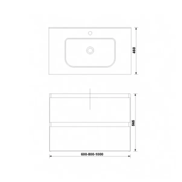 Set dulap baza suspendat Gala Daily gri 2 sertare cu lavoar 60 cm picture - 2