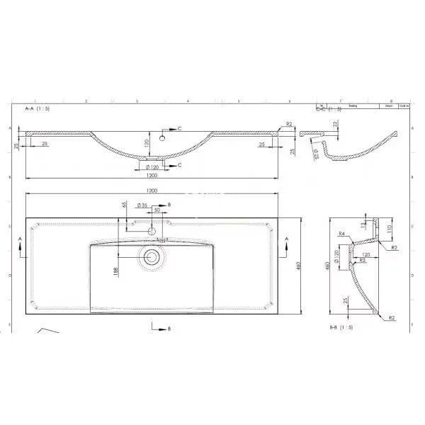 Set dulap suspendat si lavoar compozit Oristo Horyzont mdf alb 120 cm picture - 5