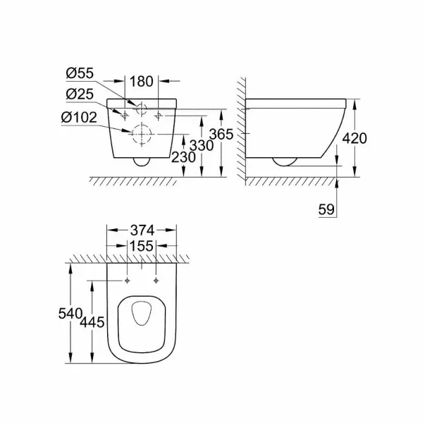 Set rezervor Grohe Rapid SL cu clapeta Skate Cosmopolitan si vas wc Grohe Euro Ceramic Triple Vortex capac soft close picture - 5