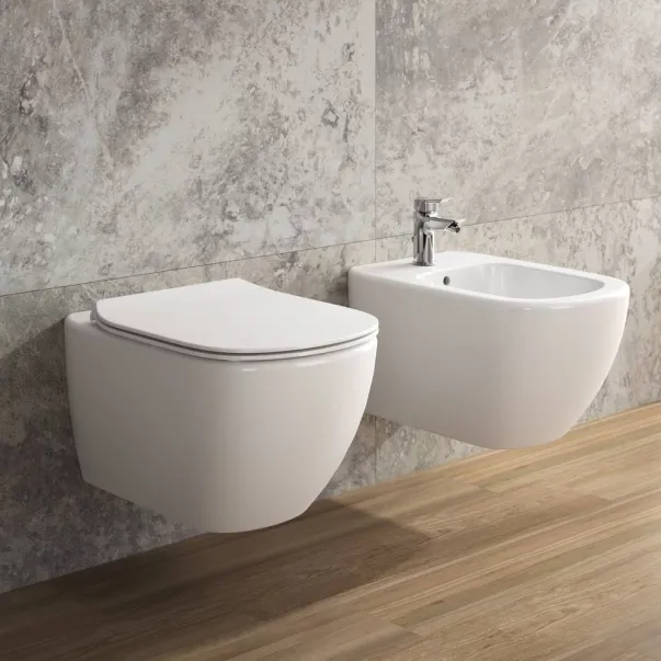 Set vas wc Ideal Standard Tesi AquaBlade cu capac soft close si rezervor Grohe cu clapeta alba Skate Air picture - 7
