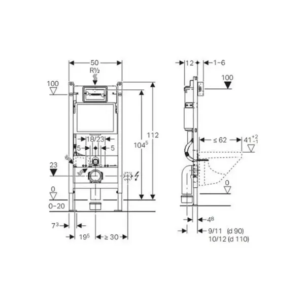 Set vas WC suspendat Ideal Standard I.life B cu capac slim softclose si set rezervor cu cadru incastrat si clapeta alba picture - 5