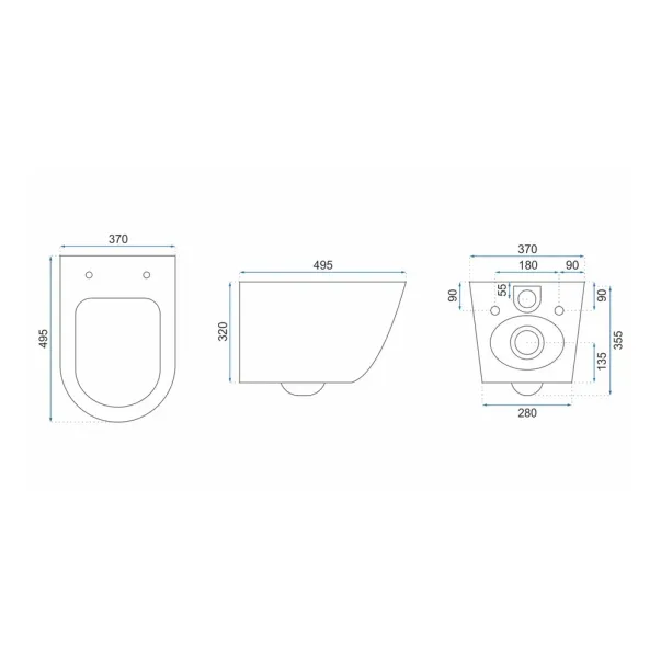 Set vas WC suspendat Rea Carlo Mini rimless alb cu capac softclose picture - 4