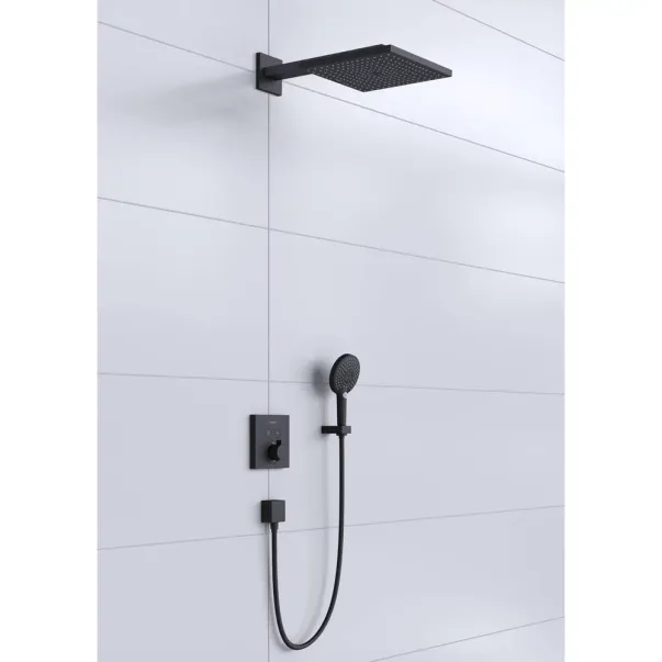 Sistem de dus incastrat Hansgrohe Raindance E 300 negru mat picture - 2