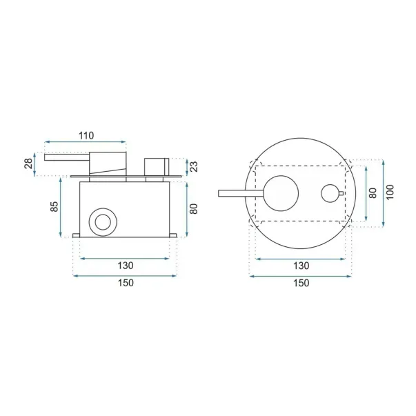 Sistem de dus incastrat Rea Lungo auriu periat picture - 3