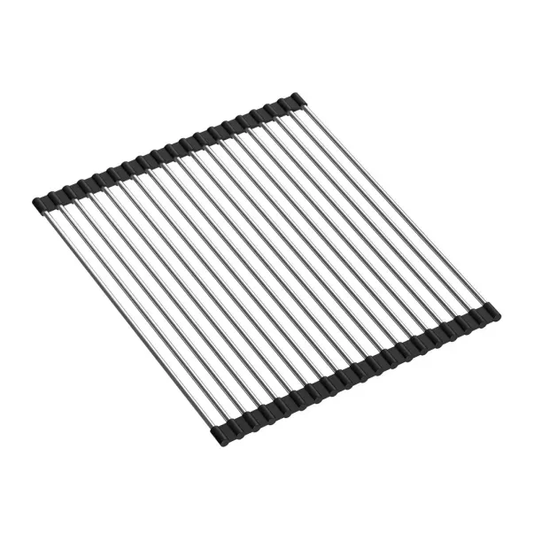 Statie de lucru incastrata cu dozator sapun Quadron Unique Marc negru carbon - inox 76x50 cm picture - 8
