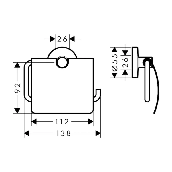 Suport hartie igienica cu aparatoare crom Hansgrohe Logis Universal picture - 2