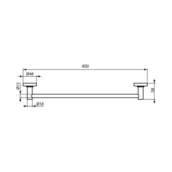 Suport prosop negru mat 45 cm Ideal Standard IOM picture - 2