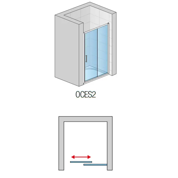 Usa de nisa culisanta cu perete fix SanSwiss Ocelia 120 cm sticla securizata 5mm anticalcar picture - 2