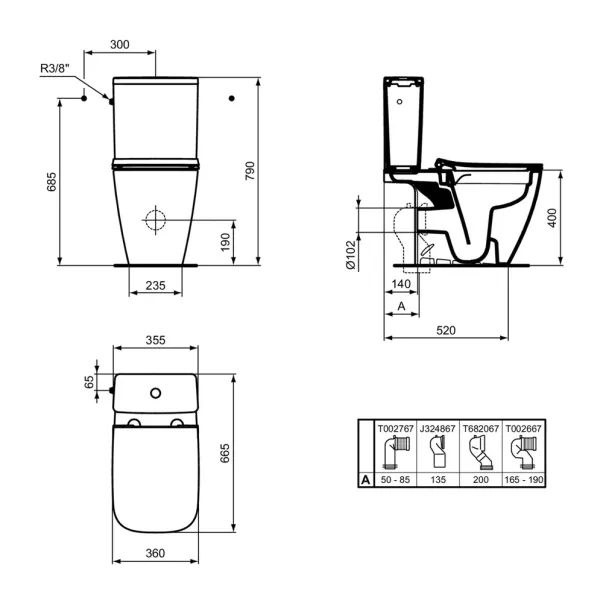 Vas WC pe pardoseala Ideal Standard i.life B gri lucios rimless picture - 3