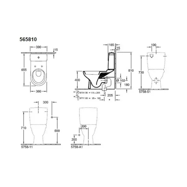 Vas wc pe pardoseala Villeroy&Boch O.Novo monobloc alb picture - 2