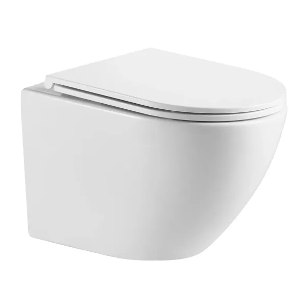 Vas WC suspendat rimless cu capac softclose Omnires Ottawa alb picture - 2