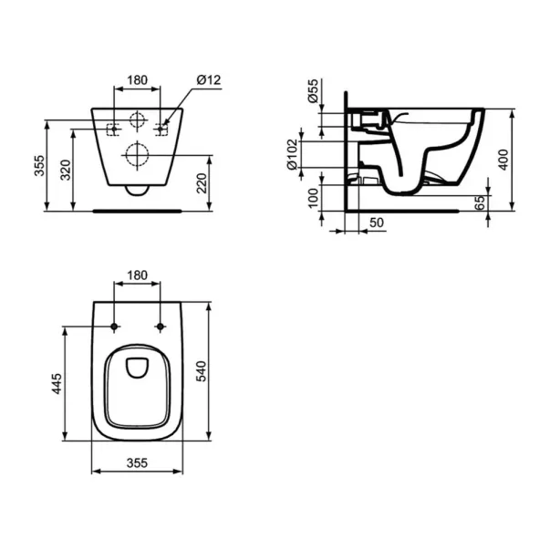 Vas WC suspendat rimless Ideal Standard I.life B alb picture - 3