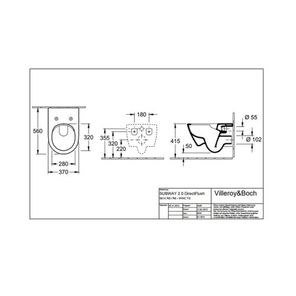 Vas wc suspendat Villeroy&Boch Subway 2.0 DirectFlush alb picture - 2