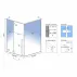 Cabina de dus dreptunghiulara Rea Fargo cu usa batanta 80x100 auriu picture - 2