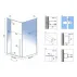 Cabina de dus patrata Rea Fargo cu usa batanta 90x90 negru mat picture - 2