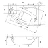 Cada asimetrica Besco Rima 160x100 cm montaj dreapta picture - 2