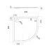 Cadita dus semirotunda  Omnires Merton alb  90x90 cm picture - 3