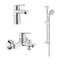 Set baterii lavoar cada si set de dus cu bara Grohe BauEdge crom picture - 1