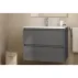 Set dulap baza suspendat Gala Daily gri 2 sertare cu lavoar 60 cm picture - 3