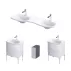 Set dulap baza suspendat Oristo Louis alb 4 sertare cu lavoar alb mat 144 cm picture - 1