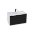 Set dulap suspendat si lavoar compozit KolpaSan Pandora mdf negru 75 cm picture - 2