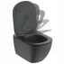 Set vas wc cu capac softclose si bideu suspendat Ideal Standard Tesi Aquablade negru mat Silk Black picture - 4
