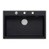 Statie de lucru incastrata cu dozator sapun Quadron Unique Marc negru carbon - inox 76x50 cm picture - 6