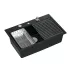 Statie de lucru incastrata cu dozator sapun Quadron Unique Marc negru carbon - inox 76x50 cm picture - 10