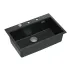 Statie de lucru incastrata cu dozator sapun Quadron Unique Marc negru carbon - inox 76x50 cm picture - 7