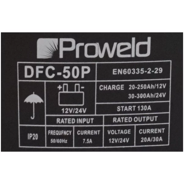 Redresor acumulatori 12V/24V Proweld DFC-50P, functie Start