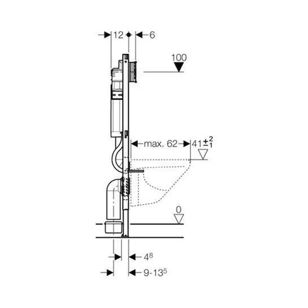 Rezervor incastrat Geberit Duofix Sigma cu set fixare si clapeta Sigma20 alb-auriu picture - 8