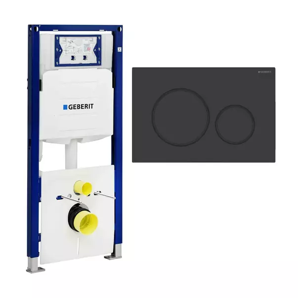 Rezervor incastrat Geberit Duofix Sigma cu set fixare si clapeta Sigma20 negru easy-to clean